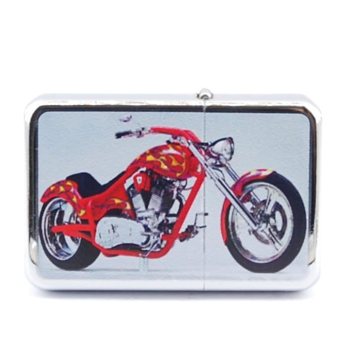 GENTELO  Benzínový Zapaľovač 3-1033D- Harley/ Červený