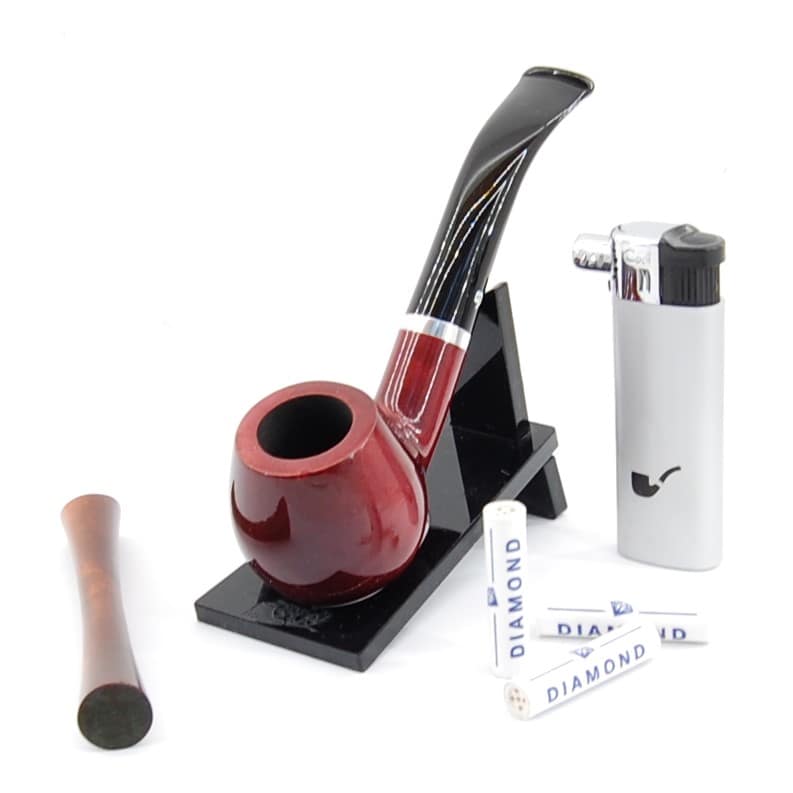 Drevená fajka, čistiace tyčinky, dusitko, filtre, zapaľovač - Fajkový set- Mr. Brog 4 1 Drevená fajka, čistiace tyčinky, dusitko, filtre, zapaľovač - Fajkový set- Mr. Brog 4