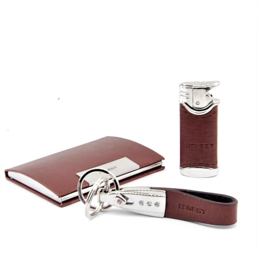 HONEST- Zapaľovač, vizitkár, kľúčenka- Darčeková sada- MT-3119C