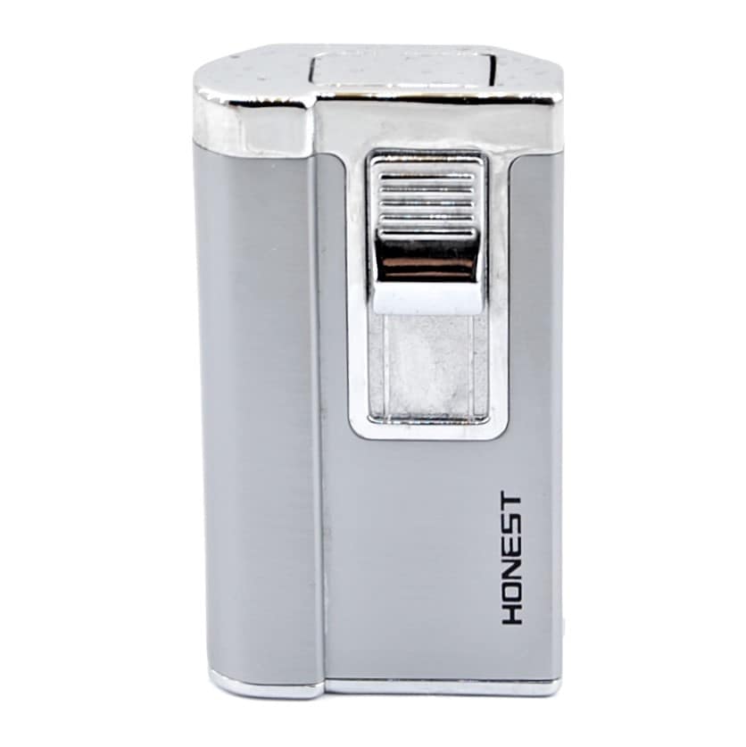 HONEST Zapaľovač + Špička na cigarety- BCZ299-2-03- Tryskový / Strieborný