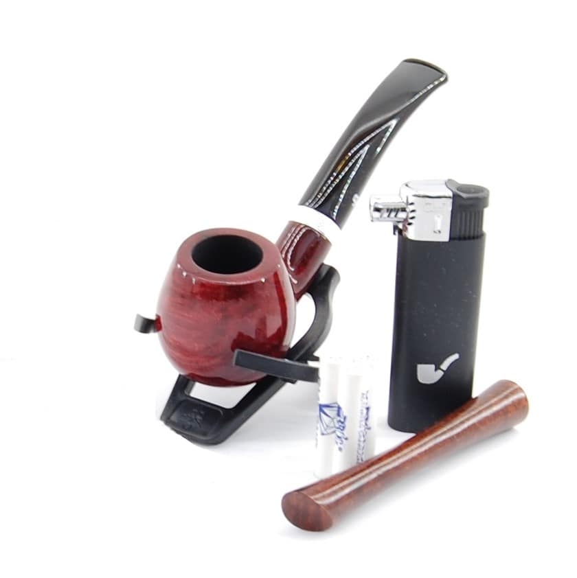 Mr. Brog-  Drevená fajka, fajkový zapaľovač, dusítko, filtre, čistiace tyčinky- Fajkový set Classic- 4