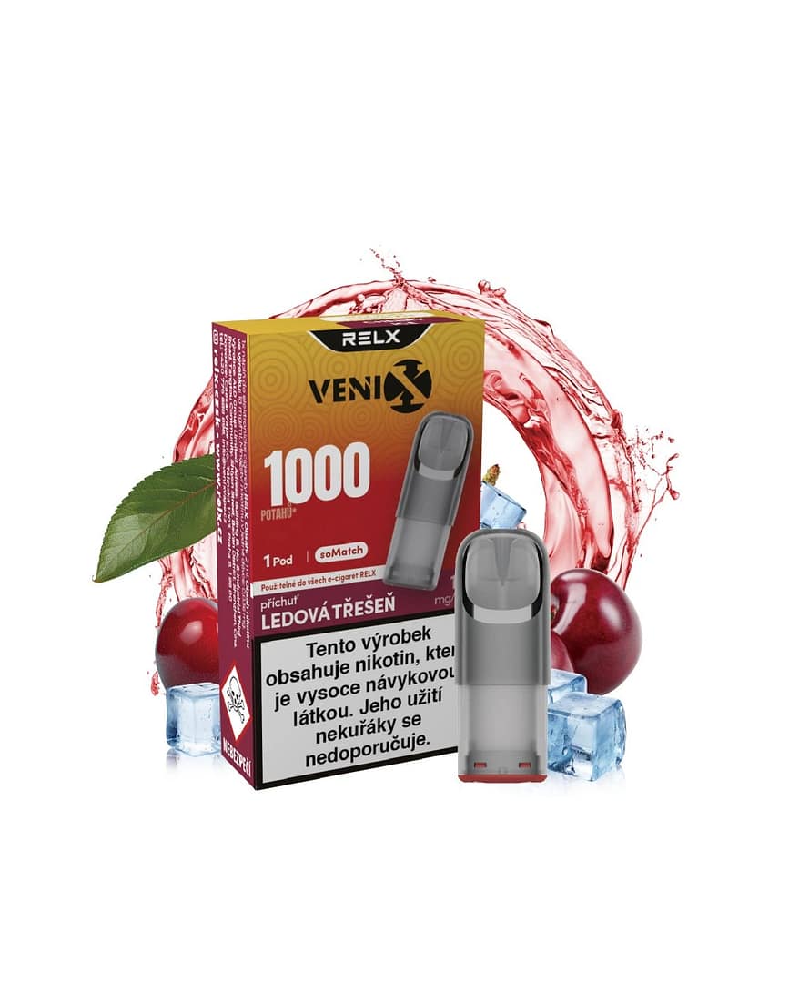 RELX Venix SoMatch pod náhradný - Ľadová čerešňa - Náplň 18 mg 1ks 1 RELX Venix SoMatch pod náhradný - Ľadová čerešňa - Náplň 18 mg 1ks