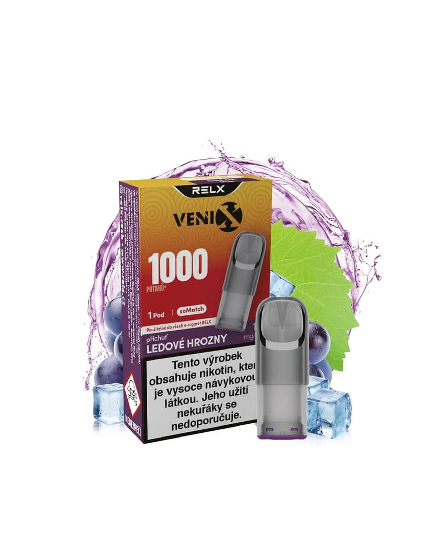 RELX Venix SoMatch pod náhradný - Ľadové hrozno - Náplň 18 mg 1ks 1 RELX Venix SoMatch pod náhradný - Ľadové hrozno - Náplň 18 mg 1ks