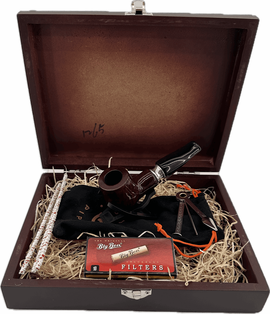 Mr. Brog Fajkový set- Drevená fajka, čistiace tyčinky, dusitko, filtre, stojan- 69-1 1 Mr. Brog Fajkový set- Drevená fajka, čistiace tyčinky, dusitko, filtre, stojan- 69-1