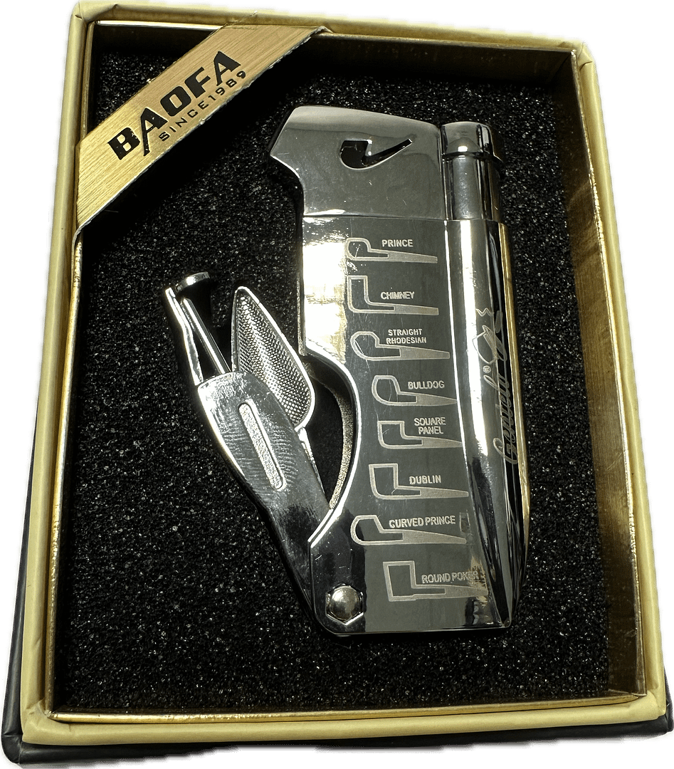 BAOFA Zapaľovač- 4-1011- Fajkový/Strieborný 1 BAOFA Zapaľovač- 4-1011- Fajkový/Strieborný