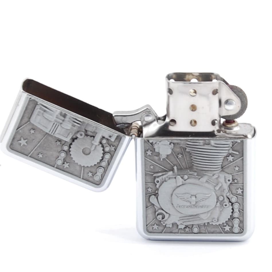 GENTELO Benzínový Zapaľovač 3-2032B-Strieborný / Harley 2 GENTELO Benzínový Zapaľovač 3-2032B-Strieborný / Harley