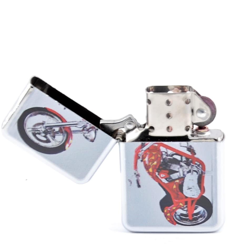 GENTELO  Benzínový Zapaľovač 3-1033D- Harley/ Červený