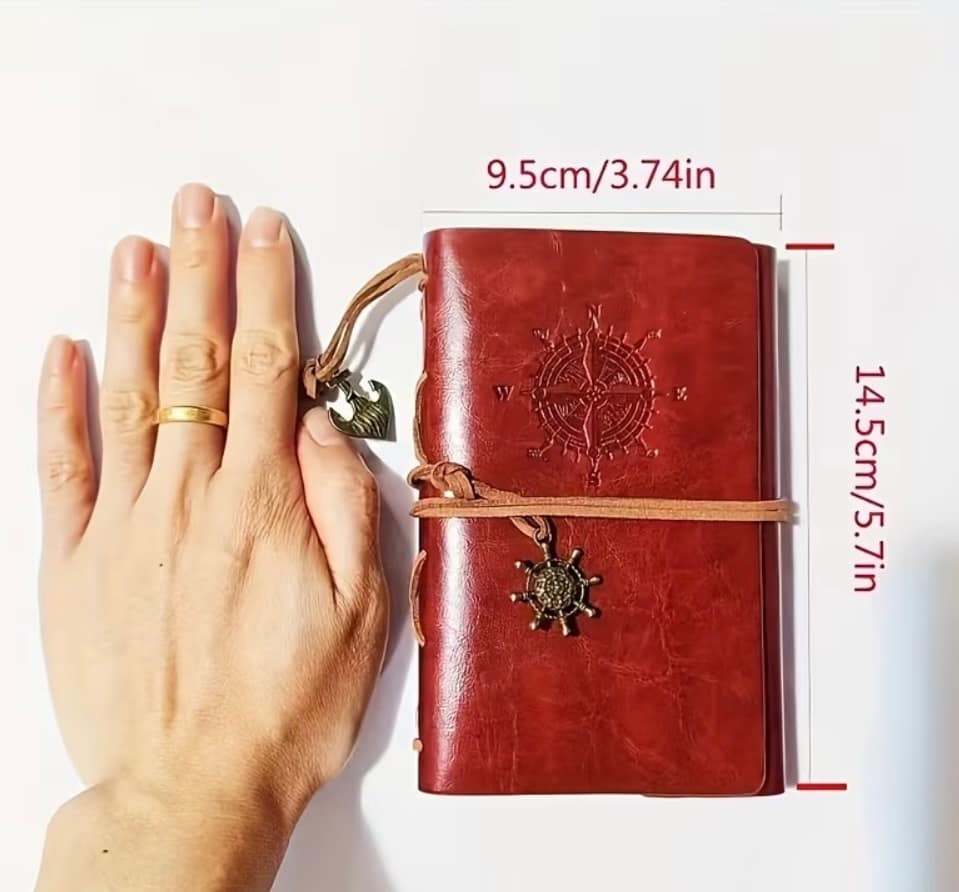 Kožený vintage zápisník - hnedý