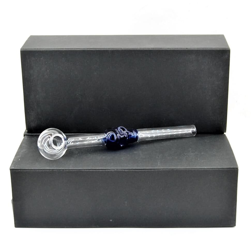 Sklenená fajka-  šlukovka- Oil pipe- Lebka- Modrá 1 ks DAB