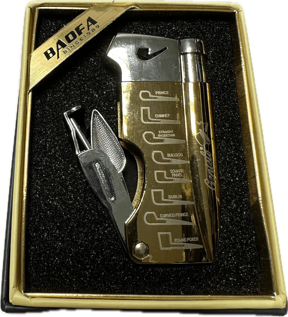 BAOFA Zapaľovač- 4-1011- Fajkový/Zlatý 1 BAOFA Zapaľovač- 4-1011- Fajkový/Zlatý